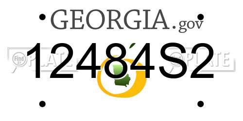 12484S2 Georgia License Plate