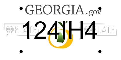 124IH4 Georgia License Plate