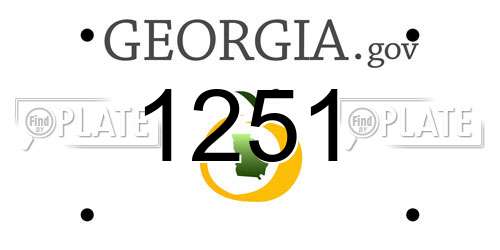 1251 Georgia License Plate
