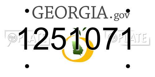 1251071 Georgia License Plate