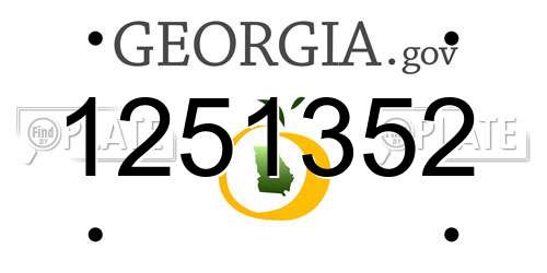 1251352 Georgia License Plate