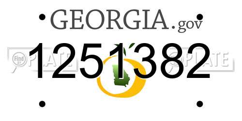 1251382 Georgia License Plate