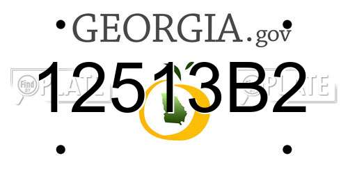 12513B2 Georgia License Plate