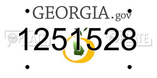 1251528 Georgia License Plate