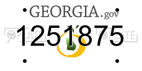1251875 Georgia License Plate