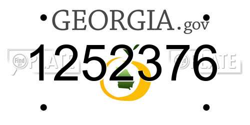 1252376 Georgia License Plate