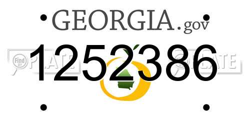 1252386 Georgia License Plate