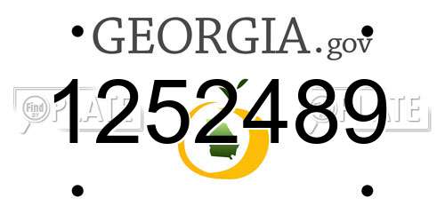 1252489 Georgia License Plate