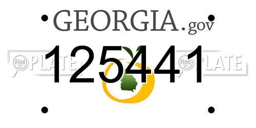 125441 Georgia License Plate