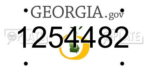 1254482 Georgia License Plate