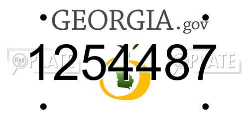 1254487 Georgia License Plate