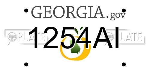 1254AI Georgia License Plate