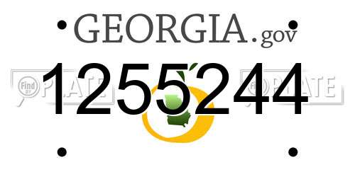 1255244 Georgia License Plate