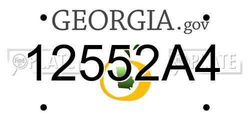12552A4 Georgia License Plate