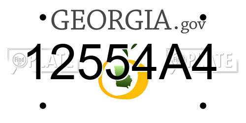 12554A4 Georgia License Plate