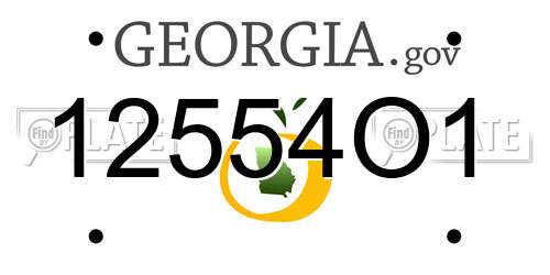 12554O1 Georgia License Plate