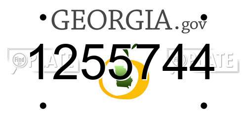 1255744 Georgia License Plate