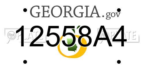 12558A4 Georgia License Plate