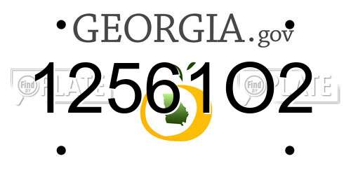 12561O2 Georgia License Plate