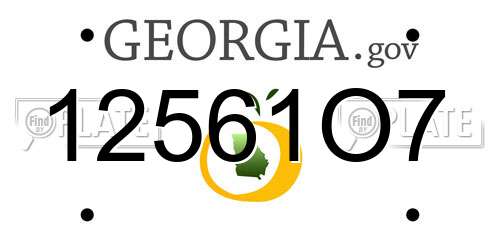 12561O7 Georgia License Plate