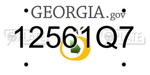 12561Q7 Georgia License Plate