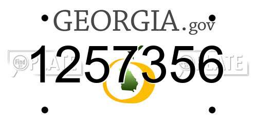 1257356 Georgia License Plate