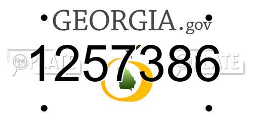 1257386 Georgia License Plate