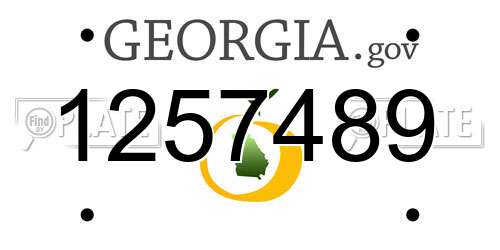 1257489 Georgia License Plate