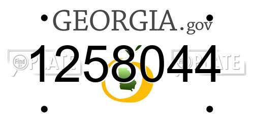 1258044 Georgia License Plate