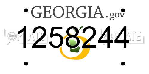 1258244 Georgia License Plate