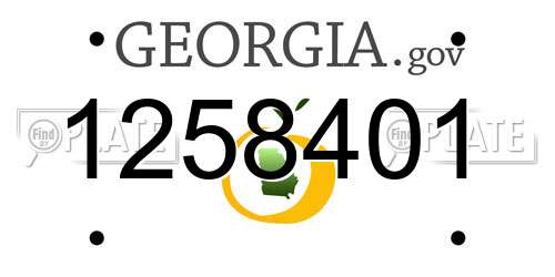 1258401 Georgia License Plate