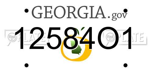 12584O1 Georgia License Plate