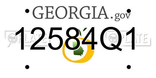 12584Q1 Georgia License Plate