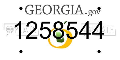 1258544 Georgia License Plate