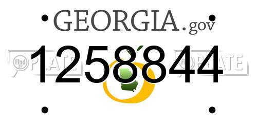 1258844 Georgia License Plate