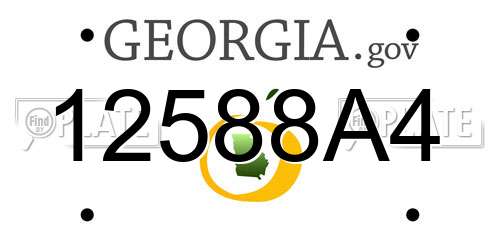 12588A4 Georgia License Plate