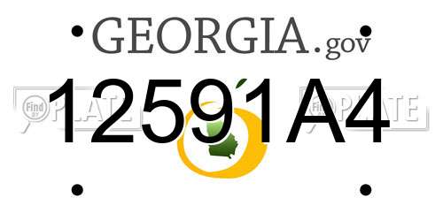 12591A4 Georgia License Plate
