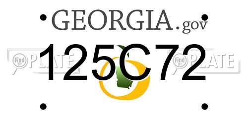 125C72 Georgia License Plate