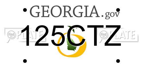 125CTZ Georgia License Plate