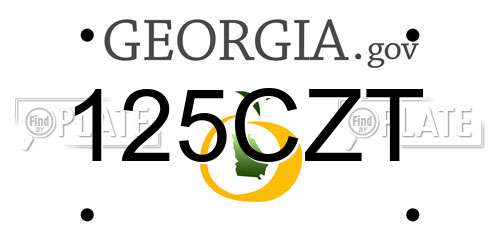 125CZT Georgia License Plate
