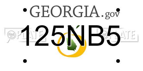 125NB5 Georgia License Plate
