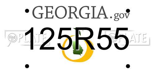 125R55 Georgia License Plate
