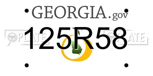 125R58 Georgia License Plate