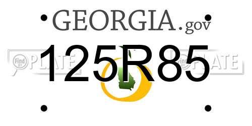 125R85 Georgia License Plate