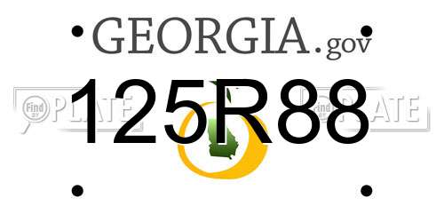 125R88 Georgia License Plate