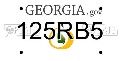 125RB5 Georgia License Plate