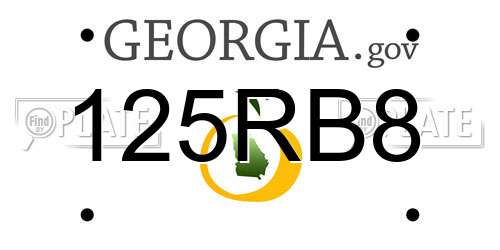 125RB8 Georgia License Plate