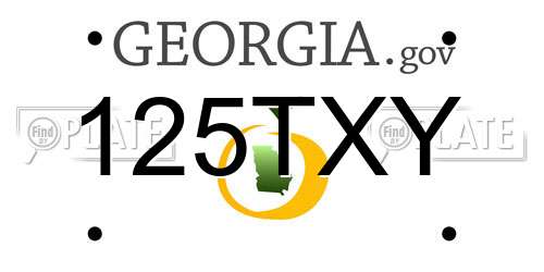 125TXY Georgia License Plate