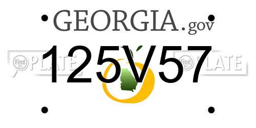 125V57 Georgia License Plate