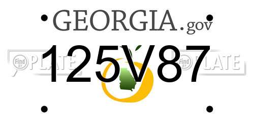 125V87 Georgia License Plate